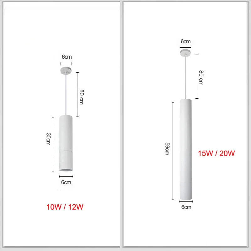 Afralia™ Modern LED Pendant Lights: Restaurant, Dining, Bar Lamps - Black/White Cylindrical Design