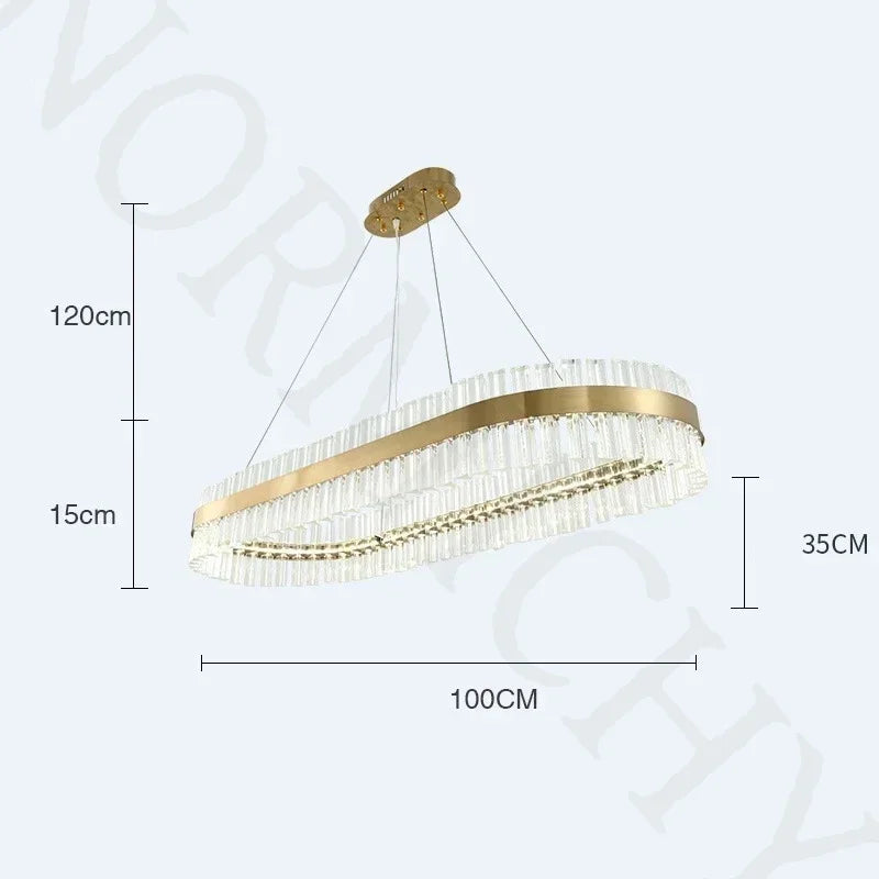 Afralia™ Luxury Gold Round LED Chandelier Contemporary Pendant Light