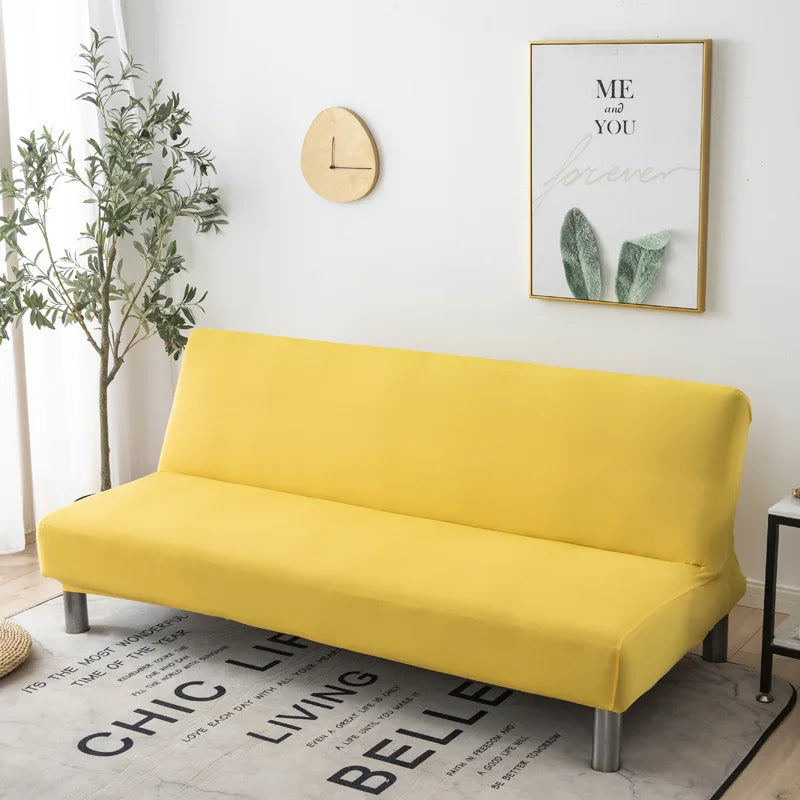 Afralia™ Solid Color Elastic Sofa Bed Cover Stretch Removable Washable Slipcover