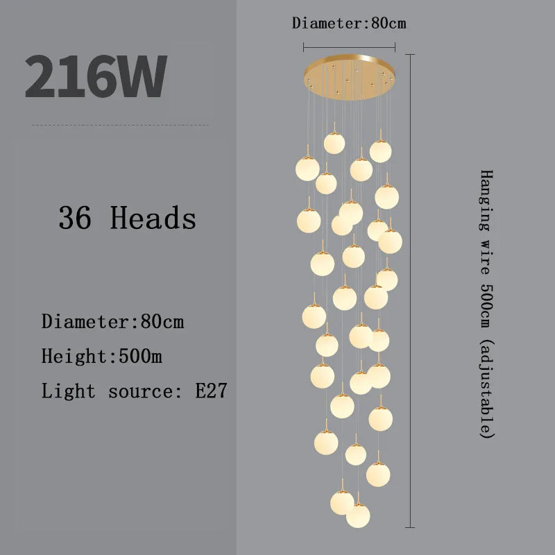 Afralia™ Nordic LED Glass Chandelier for Modern Living Spaces