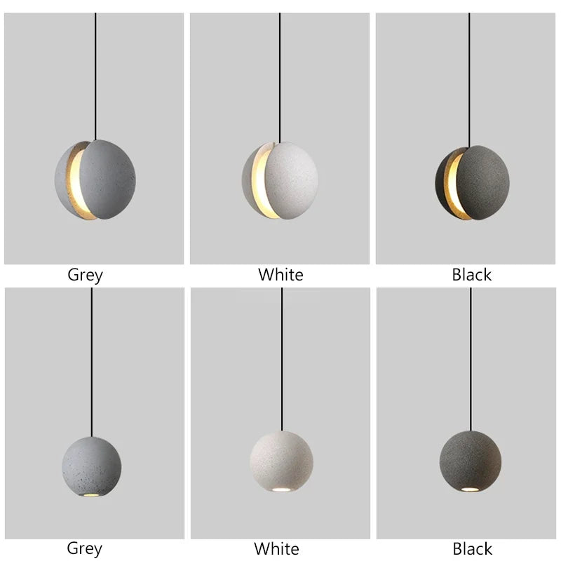 Afralia™ Cement Planet Chandelier Hanging Lamp for Dining Room & Bedroom