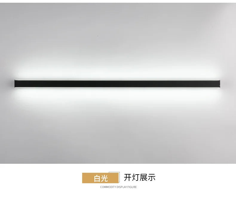Afralia™ Minimalist Line Wall Lamp for Bedroom Headboard Hallway Creative Strip Light