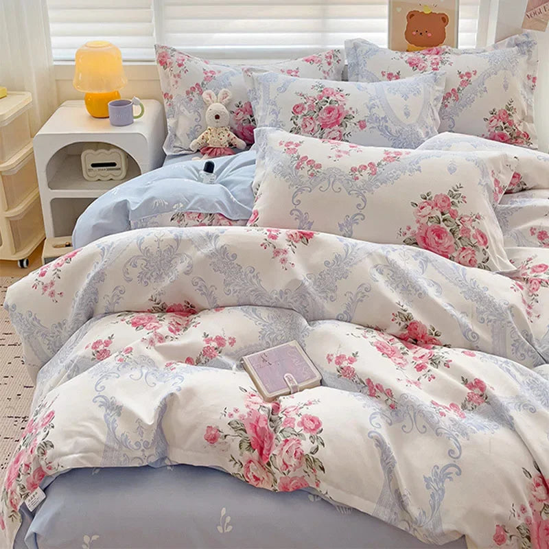 Afralia™ Cotton Printed Bedding Set: Cozy, Breathable, All Seasons Comforter Set