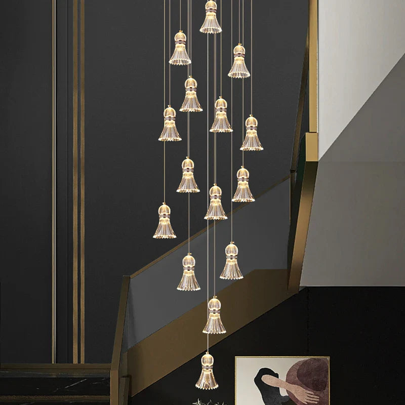 Afralia™ Loft Luxe Chandelier: Nordic Minimalist LED Lighting for High Duplex Living