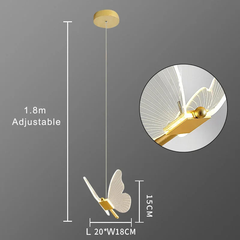 Afralia™ Butterfly LED Chandelier for Duplex Villa Living Room Romantic Wedding Decor