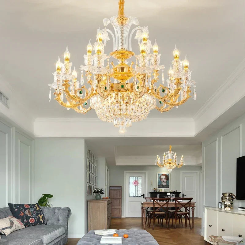 Afralia™ Crystal Pendent Chandelier for Luxury Living Spaces