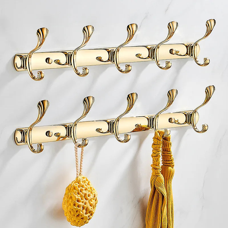 Afralia™ Rose Gold Brass Towel Hook Wall Mount - Bathroom & Kitchen Accessories