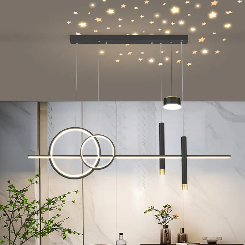 Afralia™ Star Villa Pendant Lamp: Modern, Luxurious, Creative Lighting for Restaurants, Bars, and Long Tables