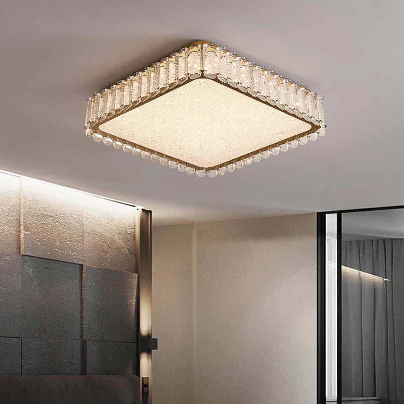 Afralia™ Crystal LED Ceiling Lights: Modern Home Lighting Fixture for Living, Dining, Kitchen, Bedroom