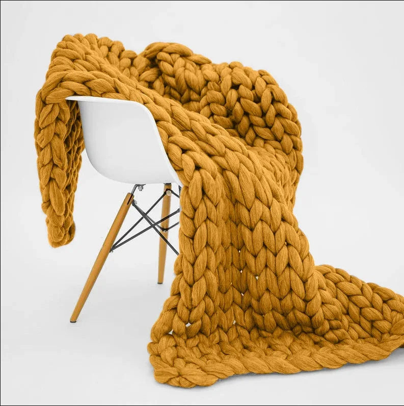 Afralia™ Wool Knit Newborn Blankets for Photography Props, Handwoven Thick Blankets for Spring-Autumn