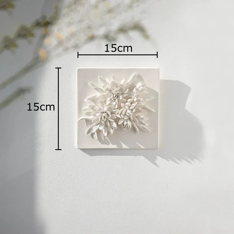 Afralia™ White Flower Wall Hanging: Artistic Living Room Decor & Floral Ornaments