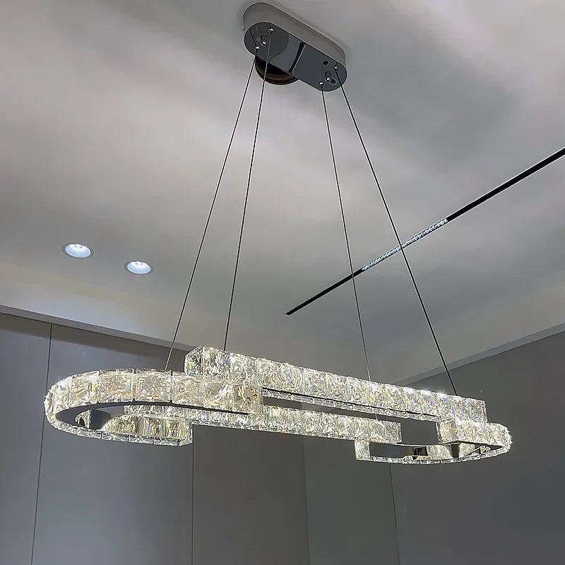 Afralia™ Modern Crystal Chandelier Living Room Lamp