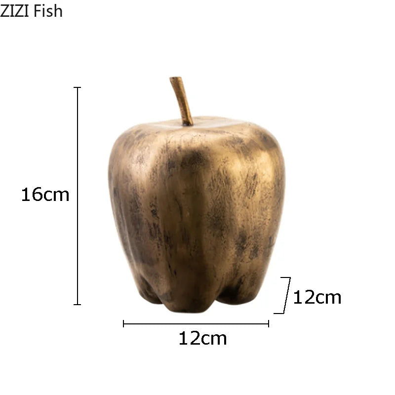 Afralia™ Copper Fruit Sculpture Set for Modern Home Decor