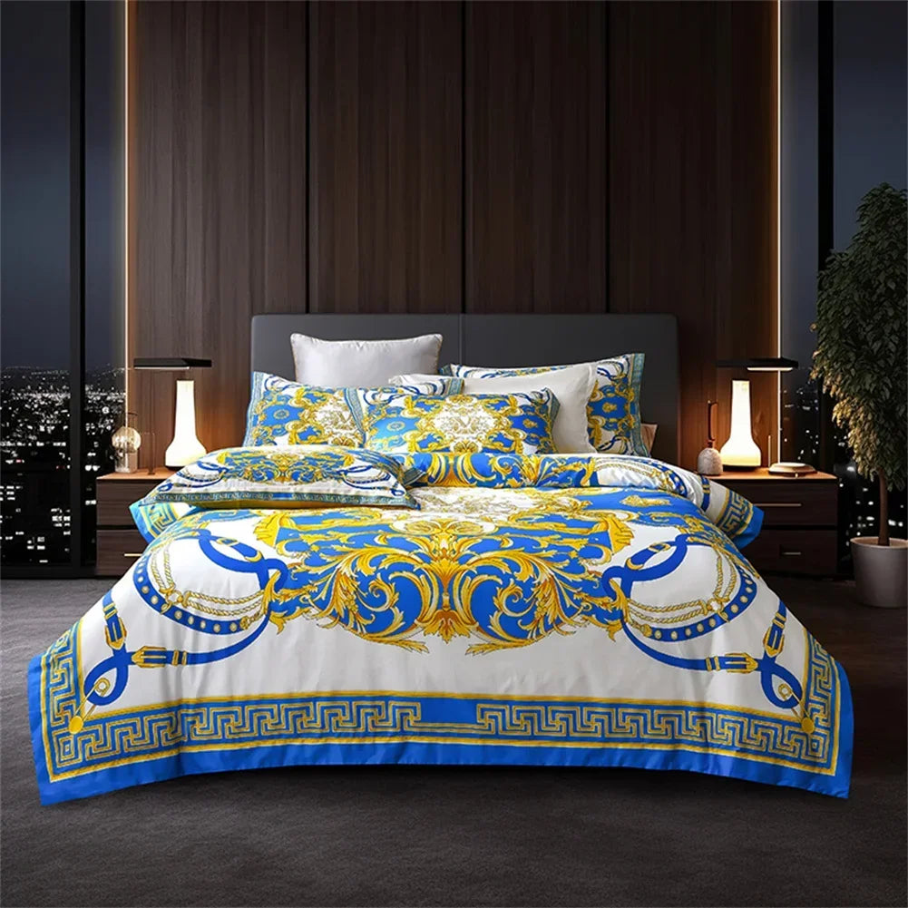 Afralia™ 1200TC Golden Egyptian Cotton King Queen Bedding Set, Custom Size Option