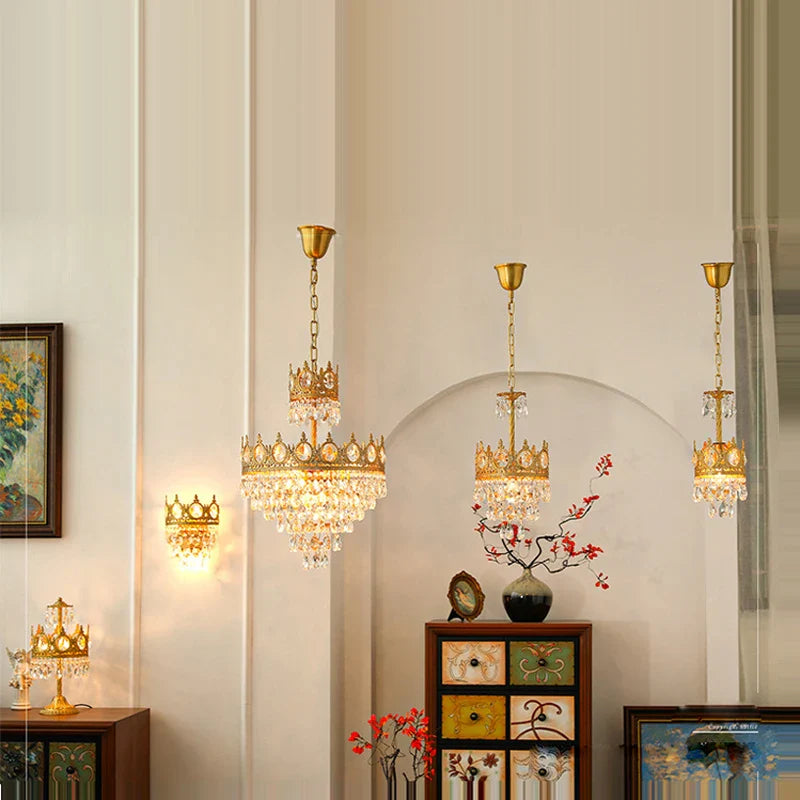 Afralia™ Crystal LED Pendant Light for Living Room