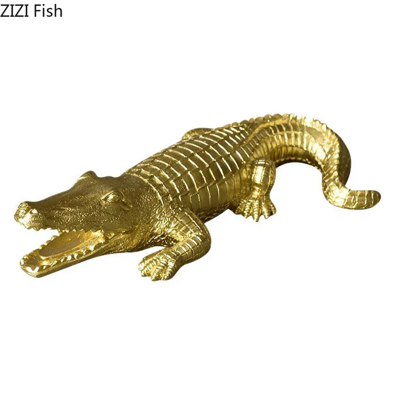 Afralia™ Crocodile Resin Sculpture Desk Decoration: Creative Ornaments for Aesthetic Home Decor