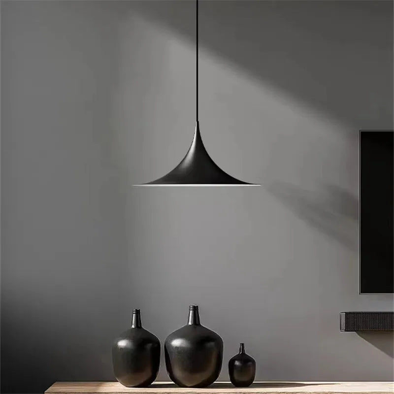 Afralia™ Scandi Horn Pendant Lamp - Minimalist Danish Design - Metal Dining Hanging Light