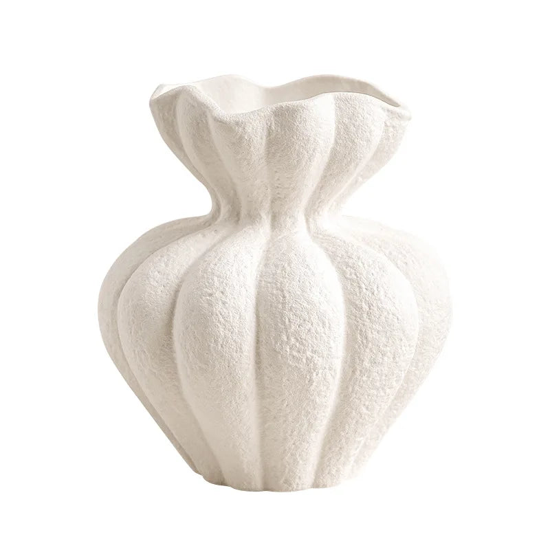 Afralia™ White Frosted Grain Ceramic Bud Vase - Room Decoration and Terrarium Accessory