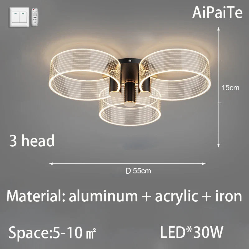 Afralia™ Luxury Acrylic Chandelier for Living Room, Bedroom, Kitchen - LED 220V Luster