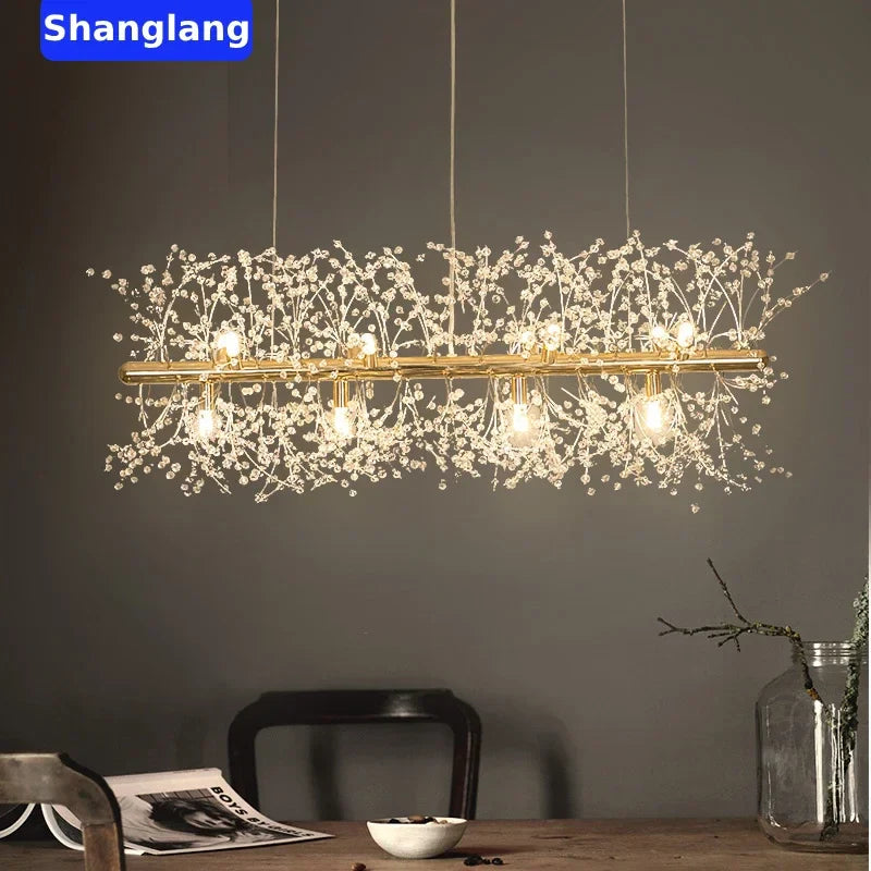 Afralia™ Crystal Snowflake Chandelier: Modern Nordic Style Luxury Light for Living Room Decor