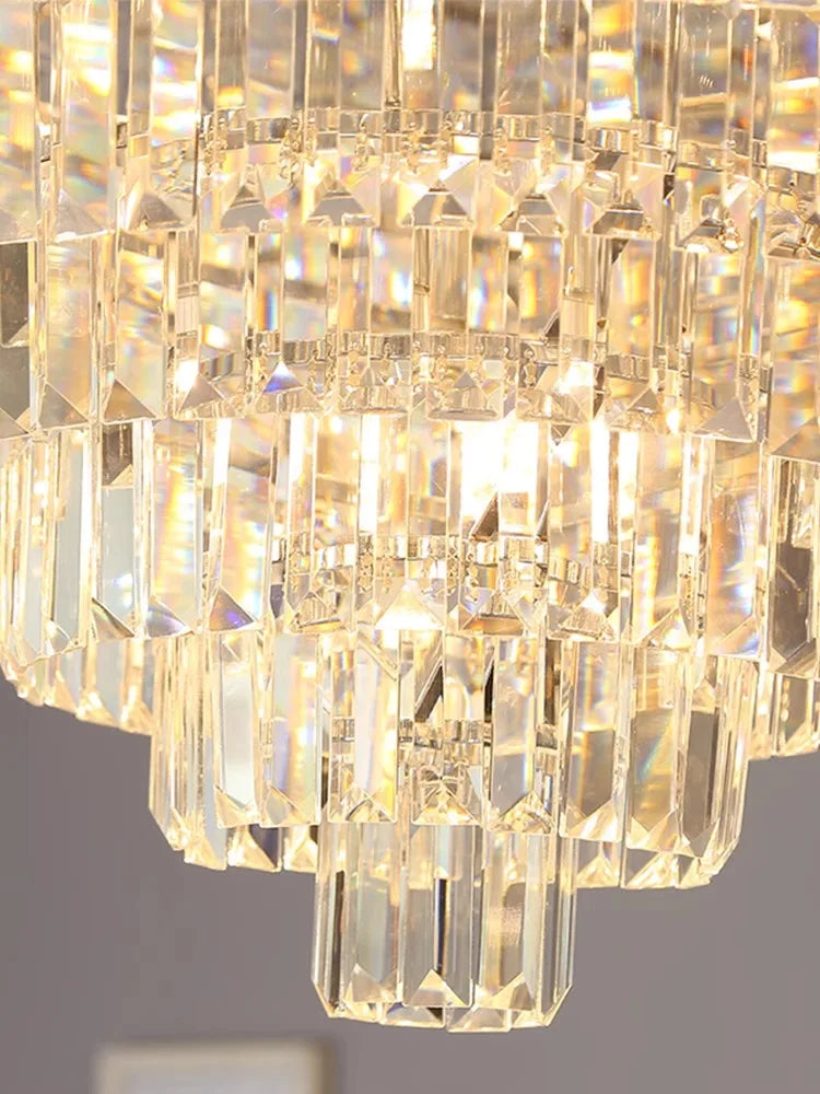 Afralia™ Clear Crystal Gold Chandelier: Modern Luxury LED Ceiling Light for Elegant Home Decor