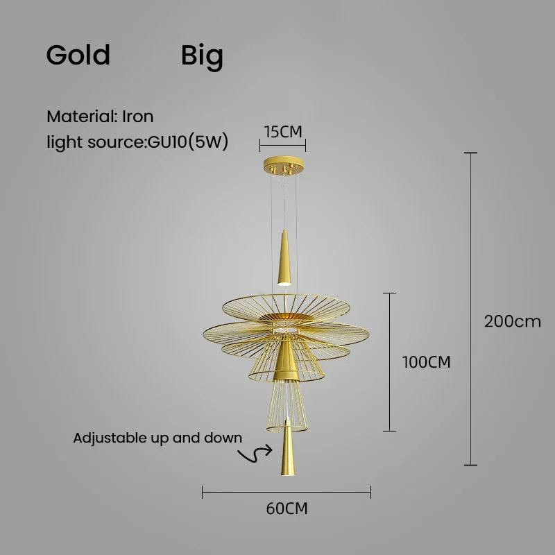 Afralia™ LED Iron Pendant Chandelier for Dining Room, Nordic Design Ceiling Light