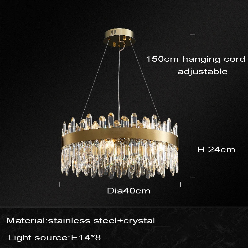 Afralia™ Crystal Chandelier LED Dining Room Light Gold Lustres