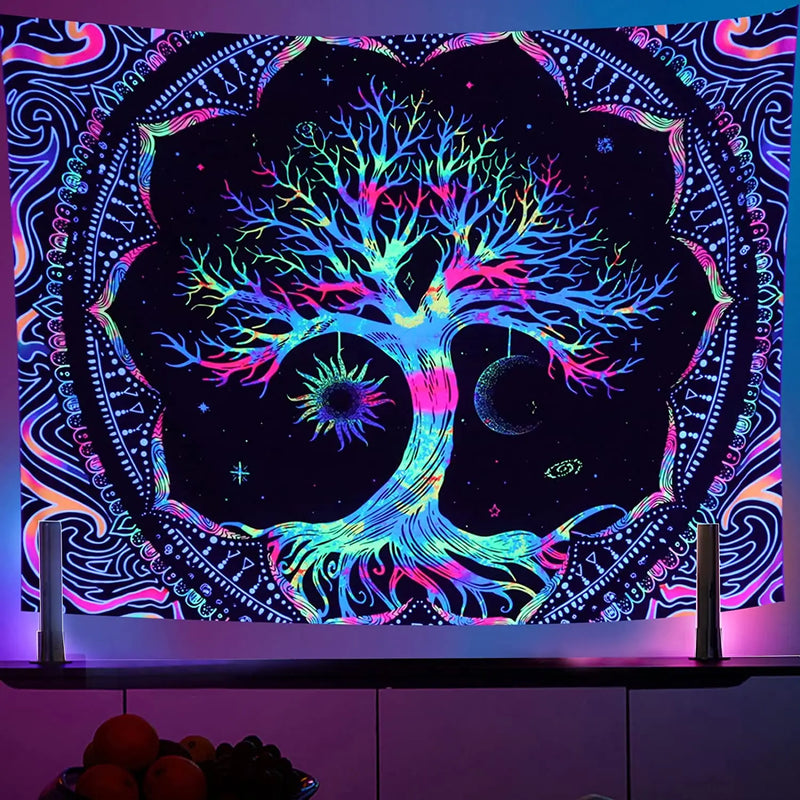 Afralia™ Galaxy Tree of Life Tapestry for Aesthetic Bedroom Decor