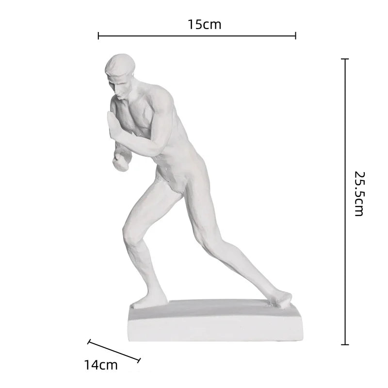 Afralia™ Nude Figure Sculpture Bookshelf Storage Rack Sports Decor Figurine