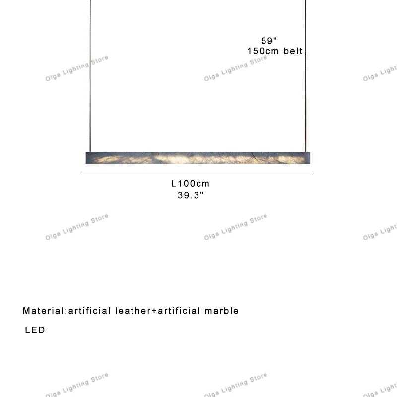 Afralia™ Modern Long Chandeliers with Artificial Leather for Home Decor and Dining Room