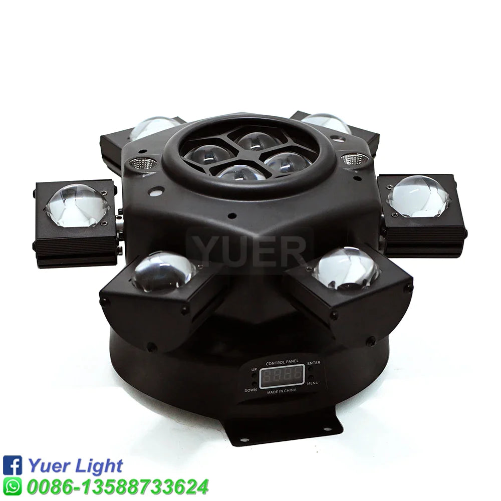 Afralia™ 6-Head Moving Beam Light with RG Laser Strobe, DMX Stage & RGB Rotation for Disco