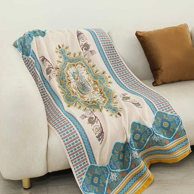 Afralia™ Boho Cotton Gauze Bath Towel - Quick-Dry & Large Wrap