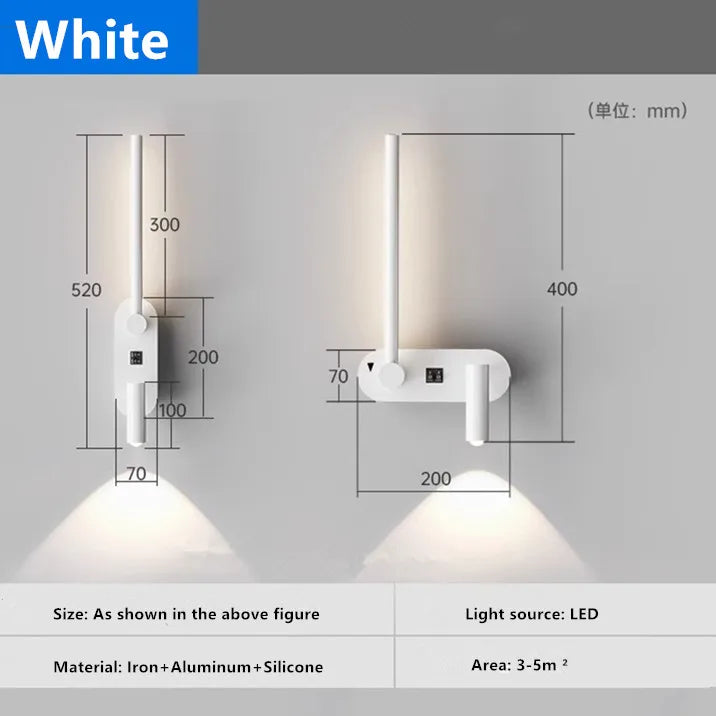 Afralia™ Modern LED Wall Lamp Bedroom Spotlight Rotating Living Room Decor