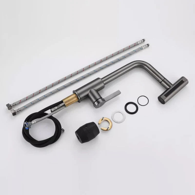 Afralia™ Pull Out Kitchen Faucet with 4 Modes Stream Sprayer, Deck Mounted Mixer