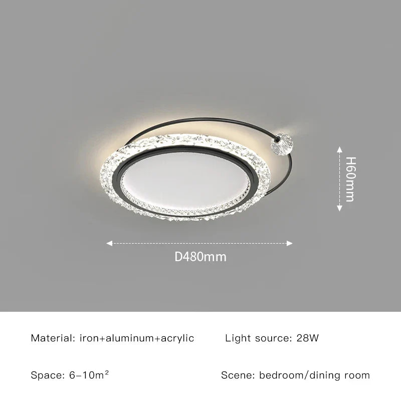Afralia™ Golden Crystal LED Ceiling Lamps for Bedroom Kitchen Bathroom - Luxury Chandeliers