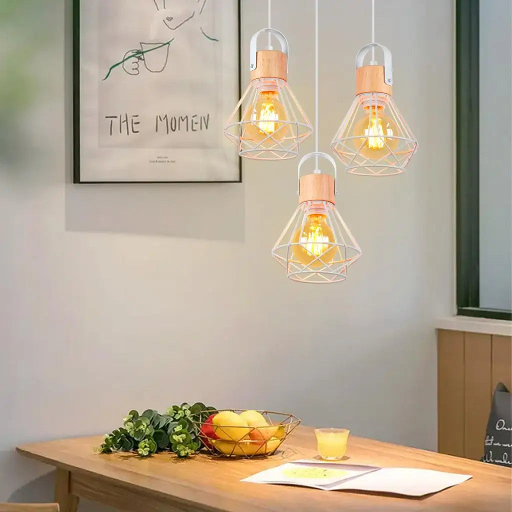 Afralia™ Nordic Solid Wood Pendant Lights 1/3 Heads Wall Lamp for Home Restaurant Hotel