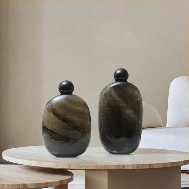 Afralia™ Marbled Glass Vase - Geometric Terrarium Floral Arrangement Decor