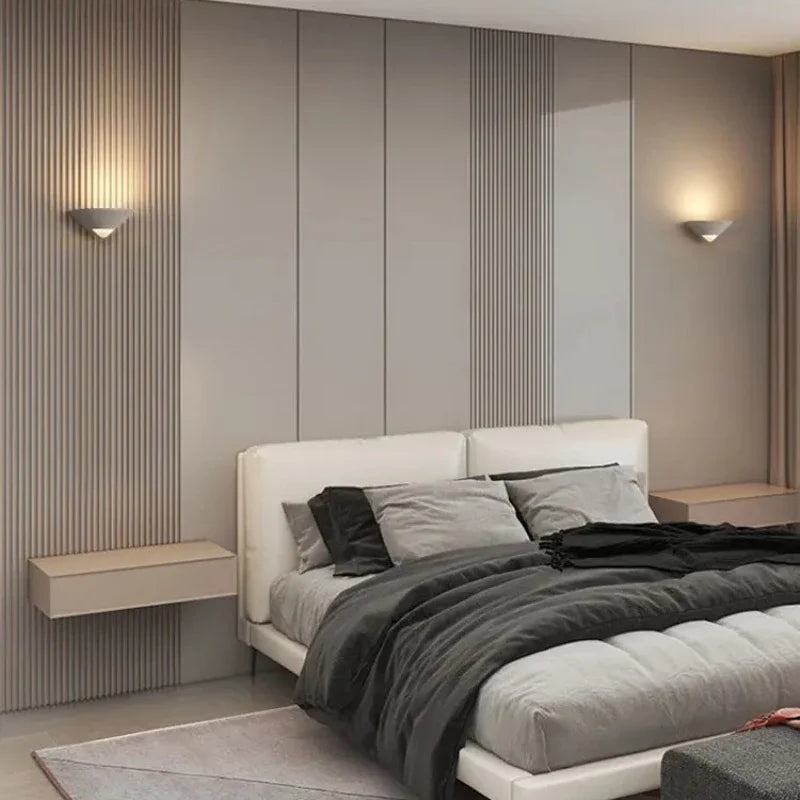 Afralia™ Modern Black/White Wall Lamp LED Indoor Lighting Living Room Bedroom Bedside