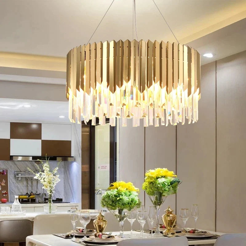 Afralia™ LED Crystal Ceiling Chandeliers: Minimalist Luxury Pendant Lighting for Home Living Room.