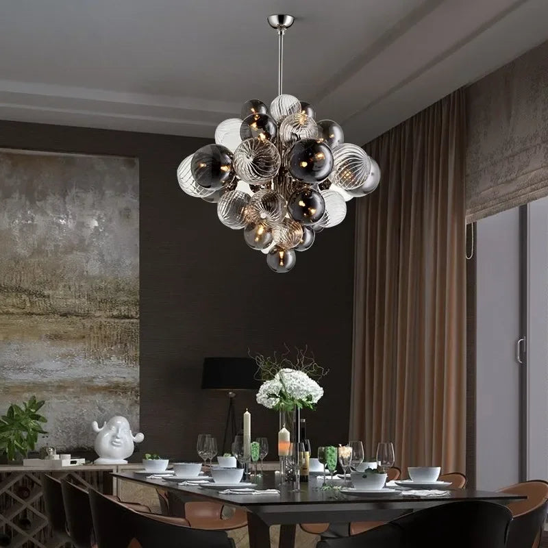 Afralia™ Bubble Glass Ceiling Chandelier Pendant for Living Room Bedroom