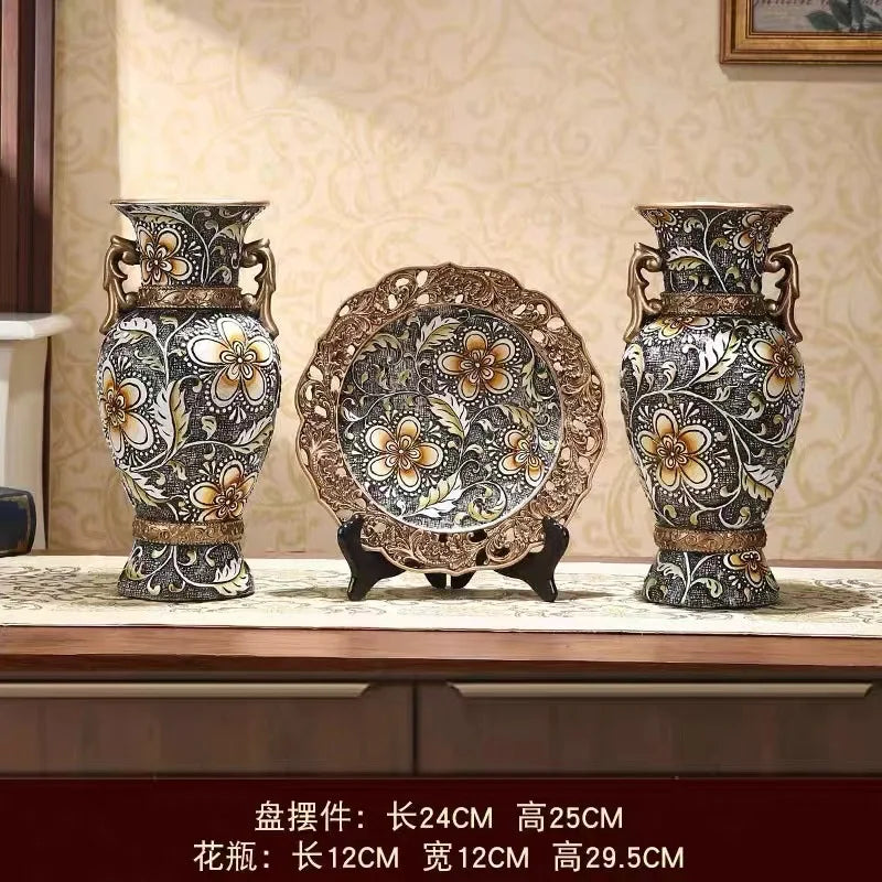 Afralia Resin Vase Dried Flowers Arrangement for Living Room Decor