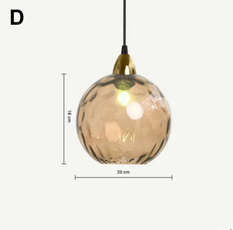 Afralia™ Water Grain Glass Ball Pendant Light: Modern Nordic Fixture for Restaurant, Kitchen, Bedroom