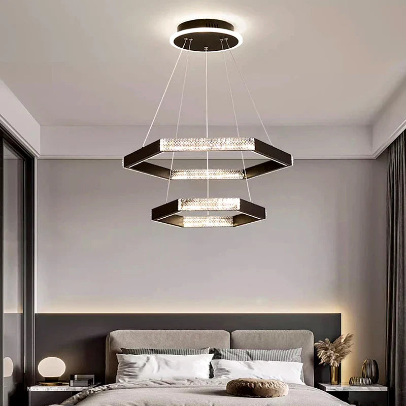 Afralia™ Modern LED Chandelier for Simple Living Room Lighting