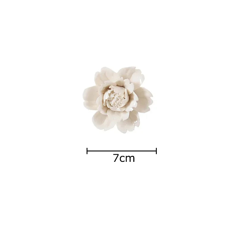Afralia™ Elegant Porcelain Peony Flower Wall Ornaments