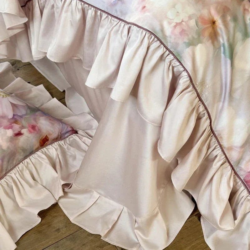 Afralia™ Princess Print Duvet Cover Set Pink Bedding Collection
