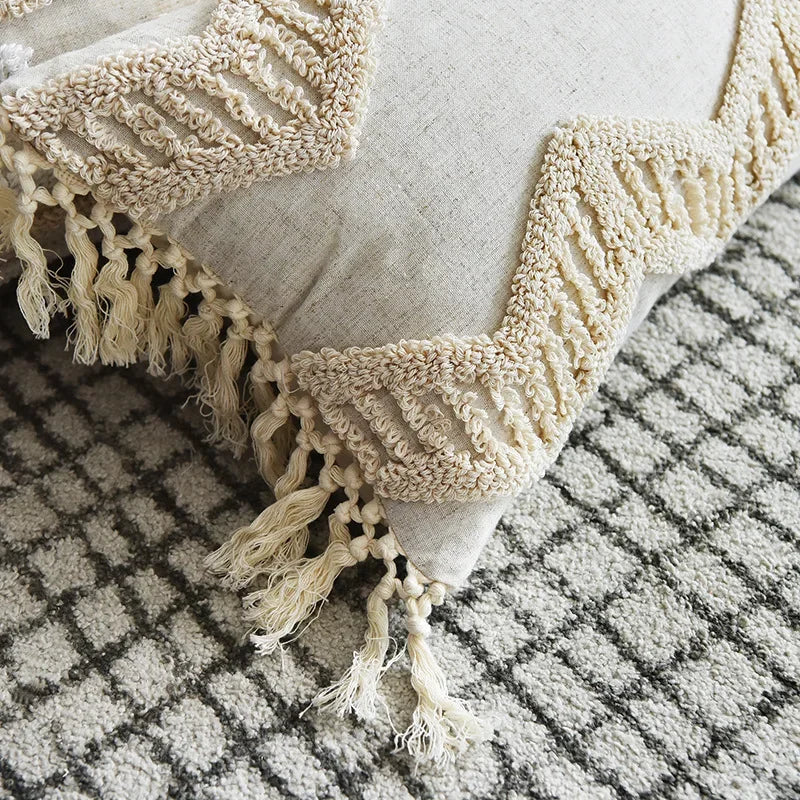 Afralia™ Suede Fringed Pillowcase: Bohemian, Velvet, Modern Minimalist, Straight Couch Waist Cover