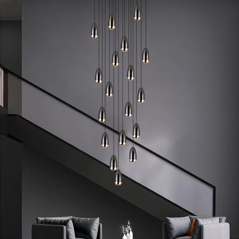 Afralia™ Luxe Villa Stair Chandelier: Modern Nordic Design for High-Rise Loft Living