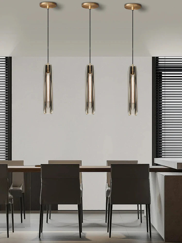 Afralia™ Crystal Copper Pendant Lights Gold Home Decor Glass Hanging Lamp