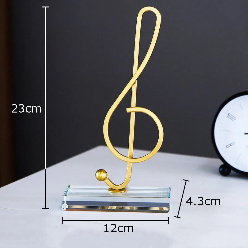 Afralia™ Musical Note Crystal Desk Ornament: Modern Art Aesthetic Decor