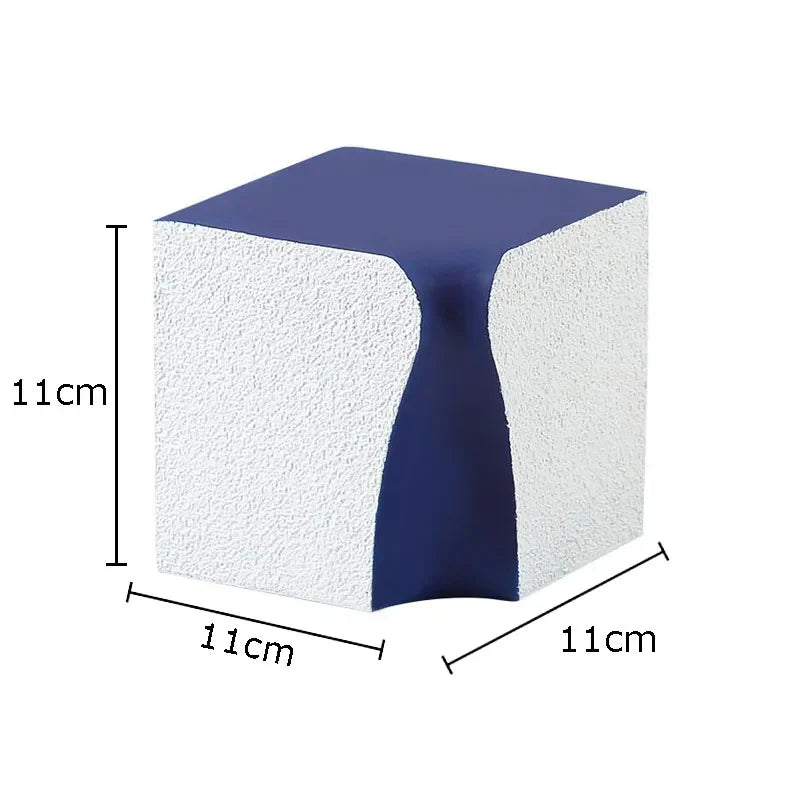 Afralia™ Geometric Resin Block Abstract Sculpture Desk Decoration Ornaments Cube Aesthetic Artwork
